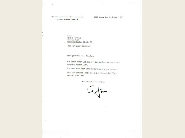 Tönnies Almanach,  Bundeskanzler Helmut Kohl 