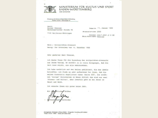 Tönnies Almanach, Gerhard Mayer-Vorfelder