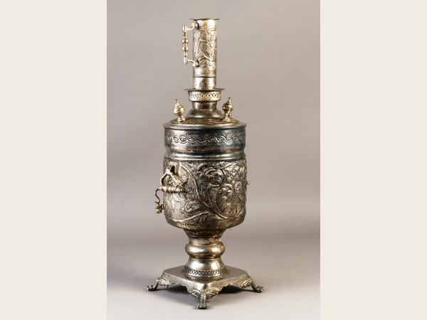 Marokkanische Teemaschine mit Zubehör, 1890, versilbert ... große Handwerkskunst!