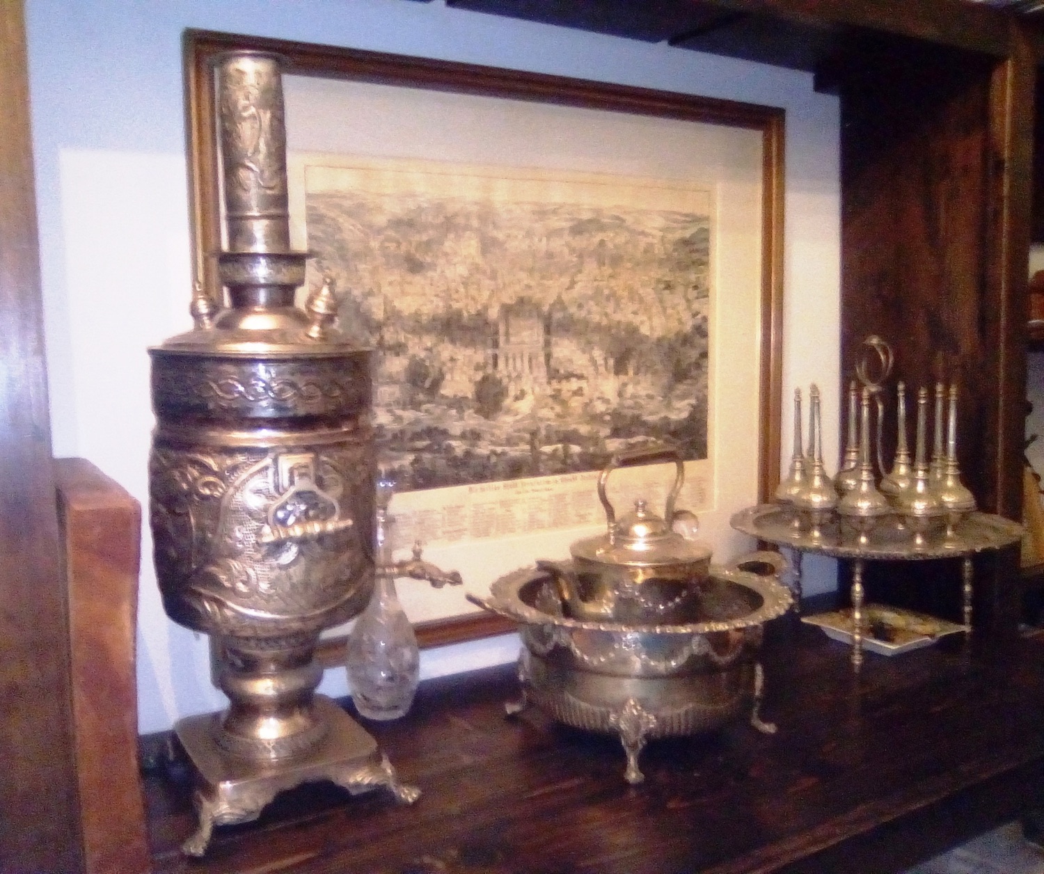 Marokkanische Teemaschine mit Zubehör, 1890, versilbert ... große Handwerkskunst!