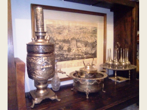 Marokkanische Teemaschine mit Zubehör, 1890, versilbert ... große Handwerkskunst!