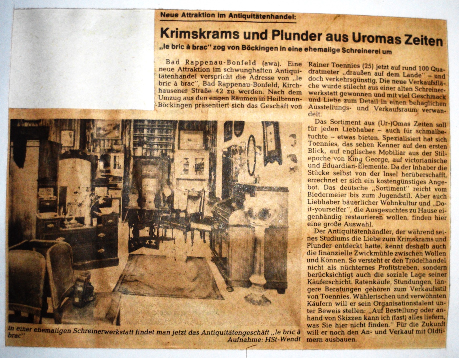 Neue Räumlichkeiten 1977...